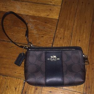 Coach Brown Wristlet